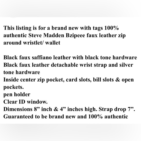 Steve Madden Black wallet wristlet - Picture 4 of 8